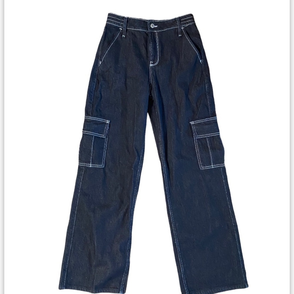 NWT Hollister High Rise Utility Baggy Jeans Size 1R Hollister Vintage Stretch